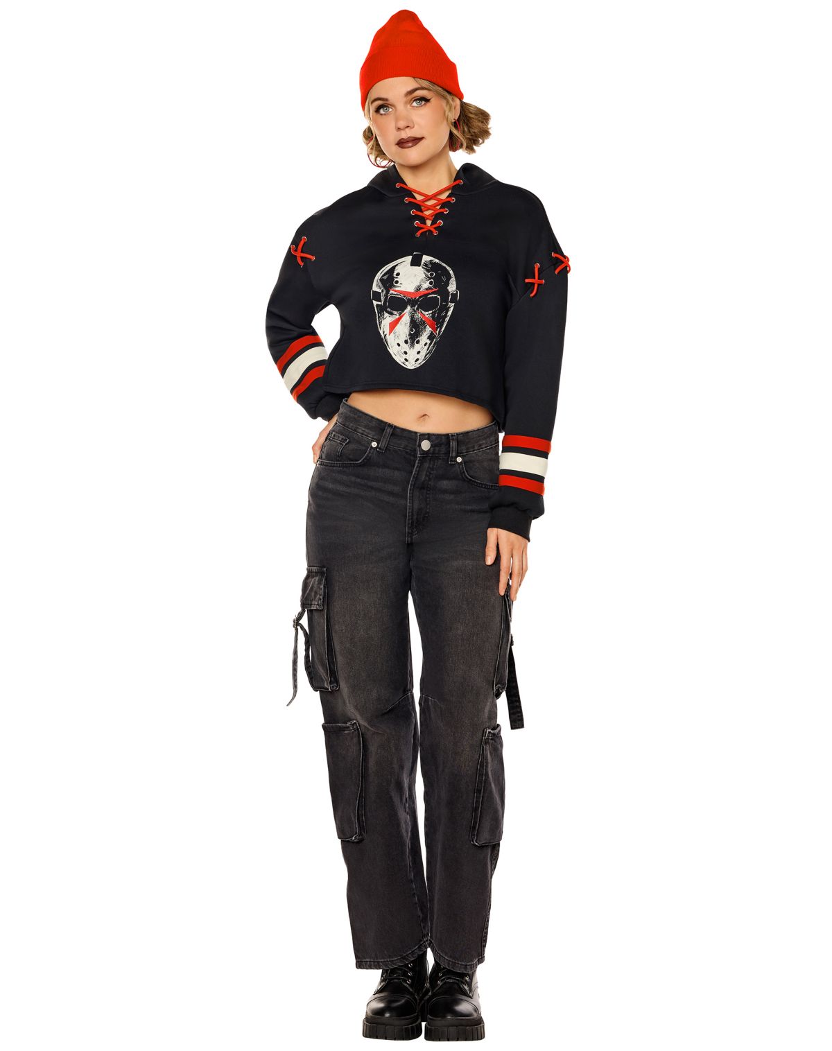Adult Jason Hockey Mask Lace-Up Hoodie - Jason Universe