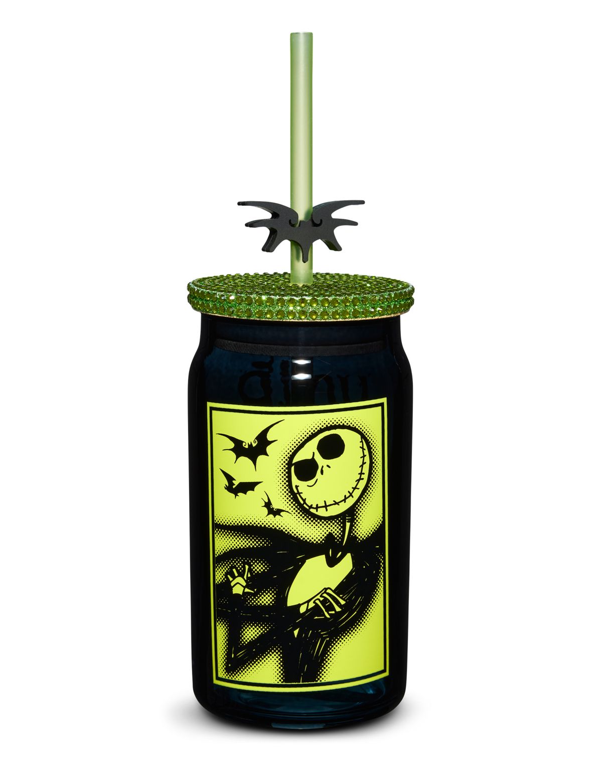 Your Worst Nightmare Rhinestone Glass with Straw 15 oz. - The Nightmare Before Christmas