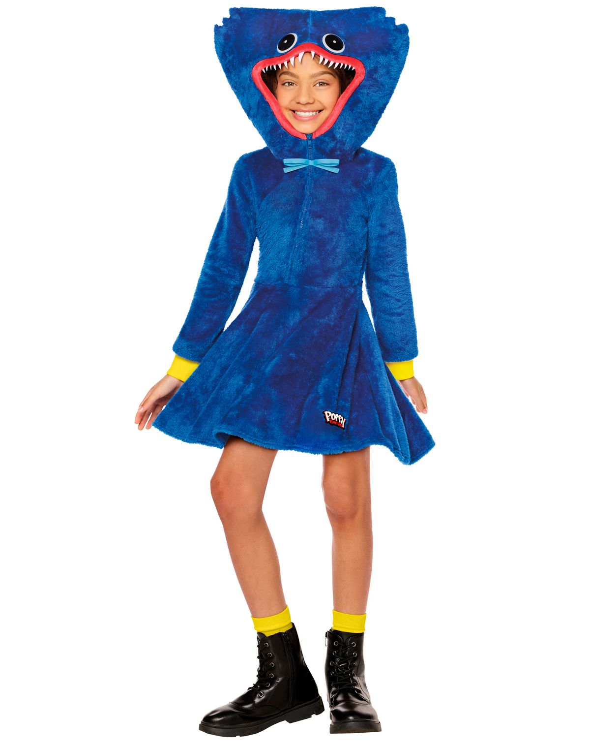 Kids Huggy Wuggy Hooded Dress Costume - Poppy Playtime