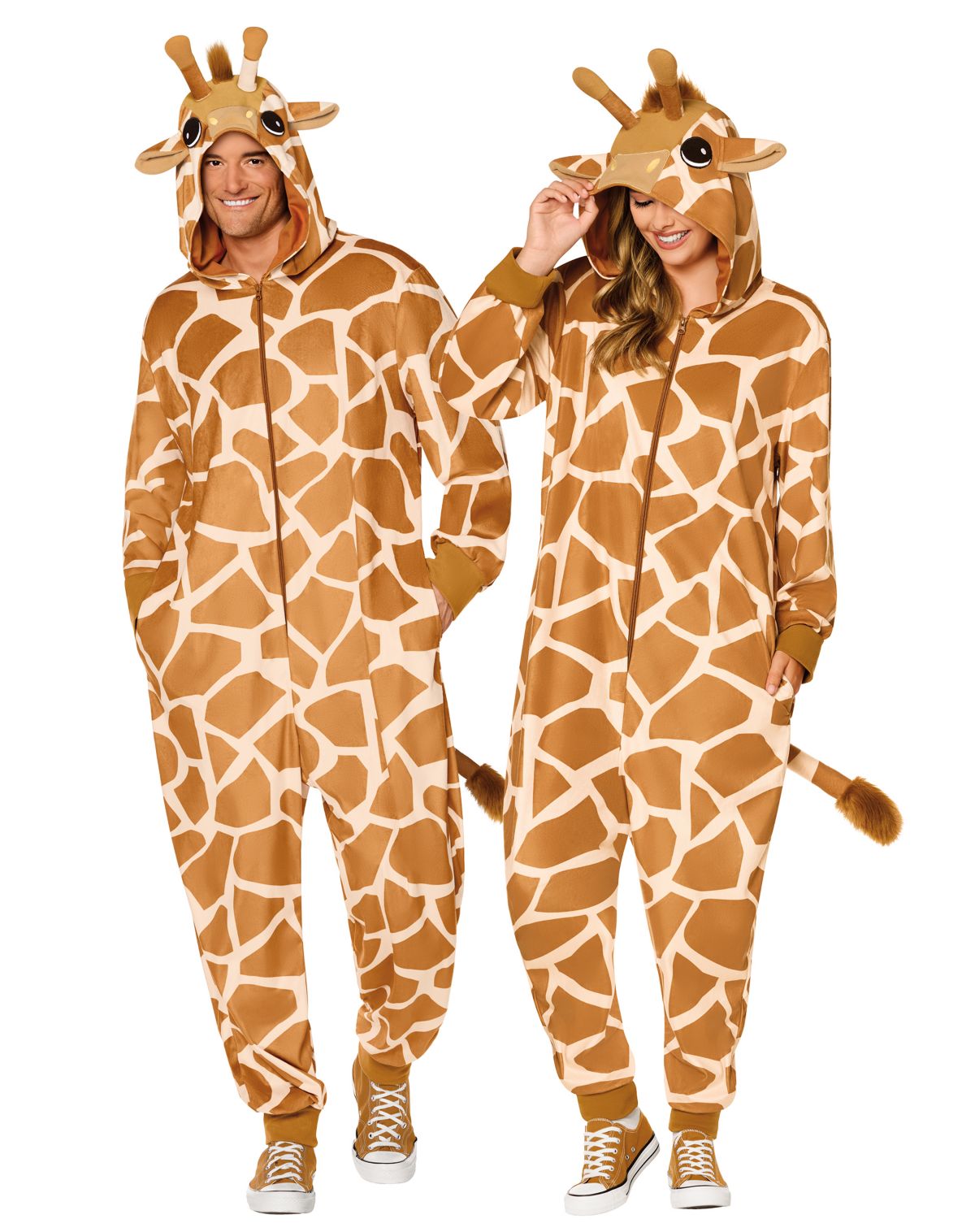 Adult Giraffe Hooded Jumpsuit Costume
