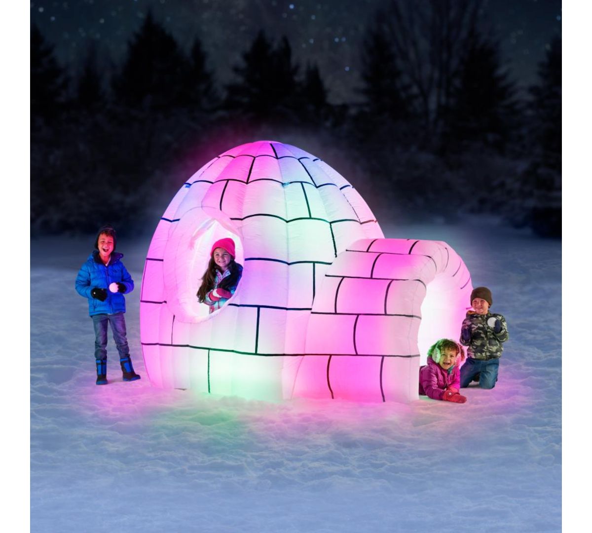 6 Ft Light-Up Color Changing Igloo Inflatable Decoration