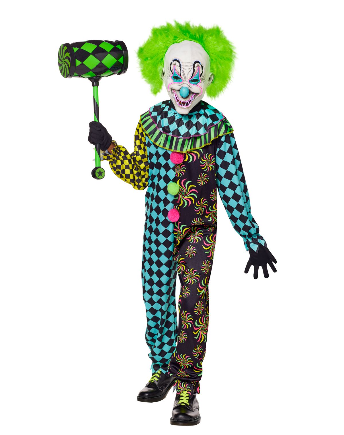 Kids Neon Clown Costume