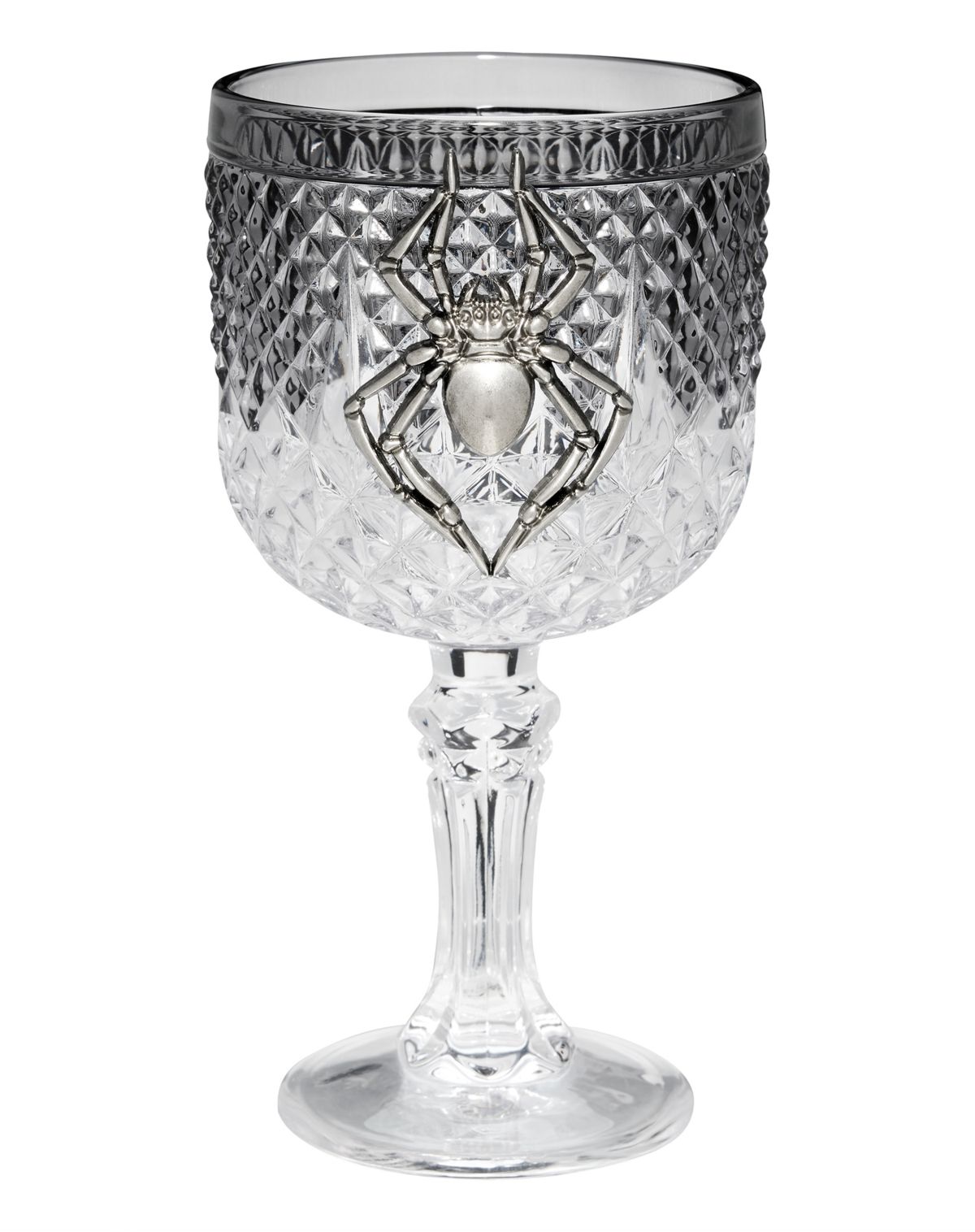 Silver Spider Gothic Glass Goblet
