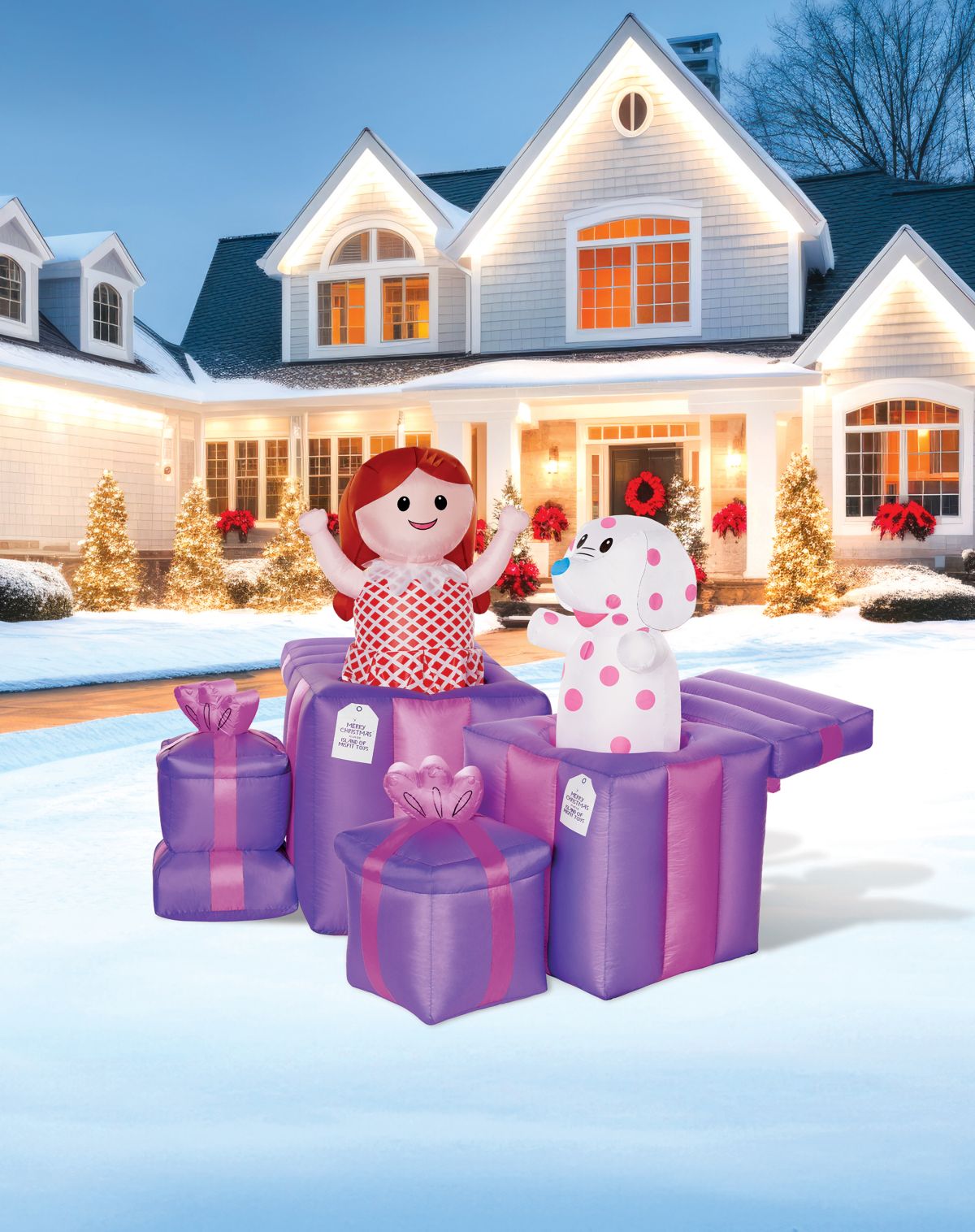 4 Ft 2 In Light-Up Misfit Doll & Misfit Elephant Animated Inflatable Decoration - Rudolph the Red-Nosed Reindeer
