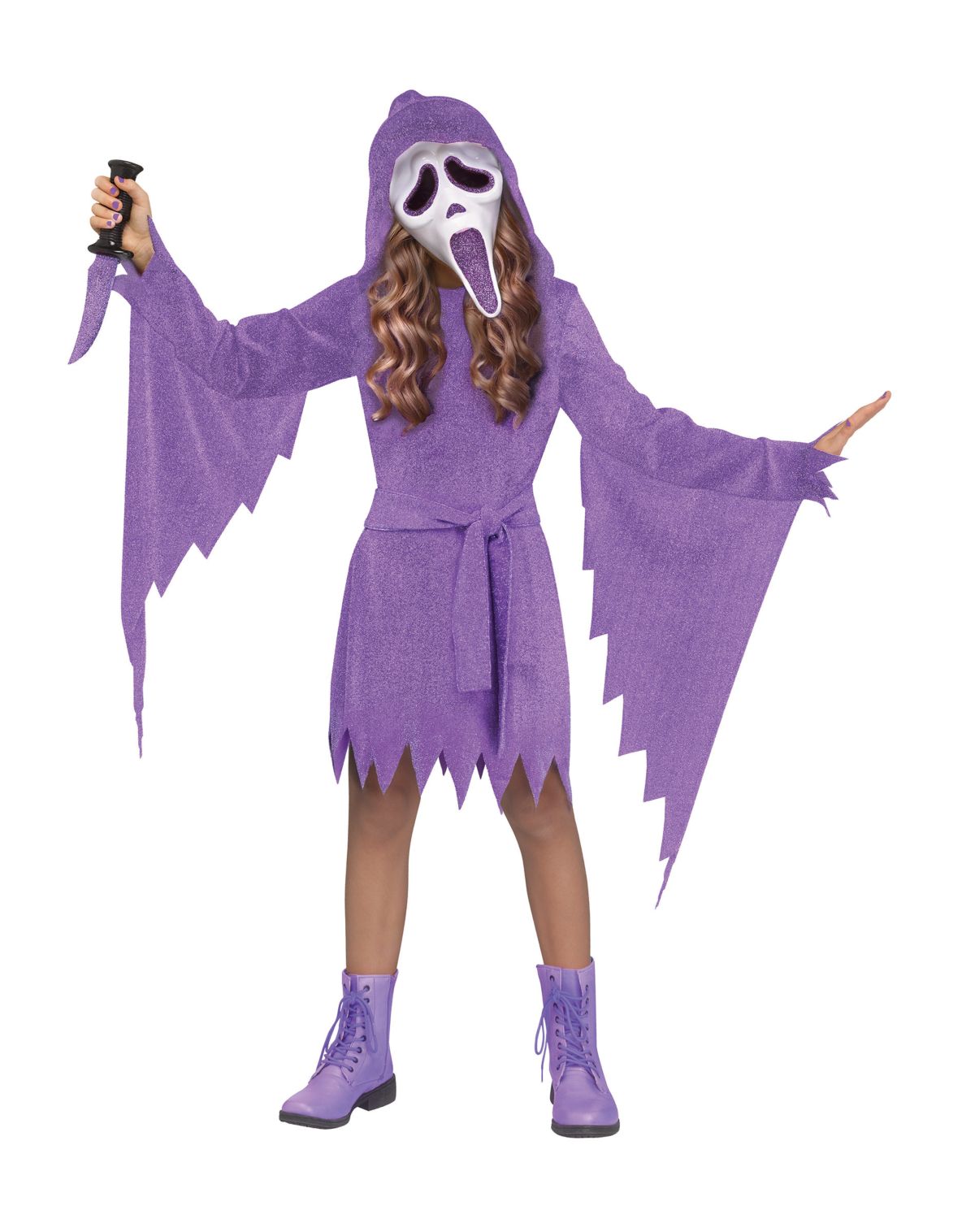 Kids Lavender Ghost Face Dress Costume