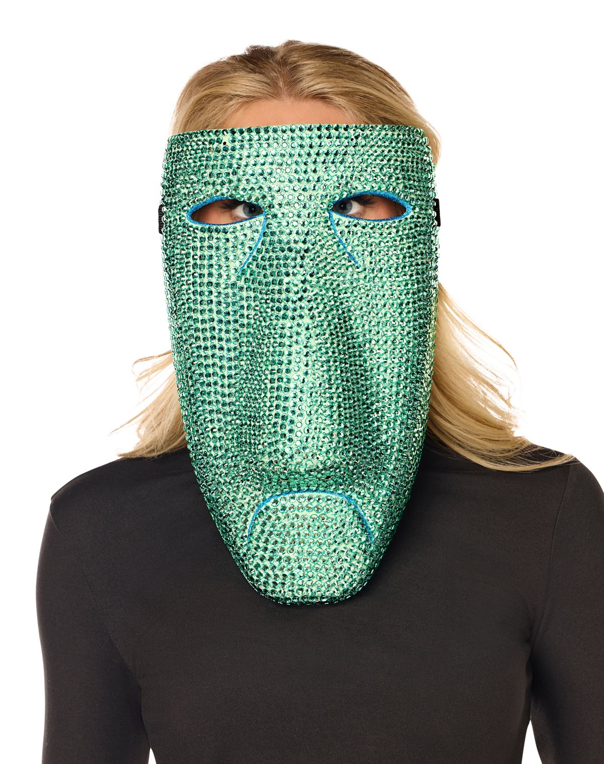 Bling Shock Green Rhinestone Half Mask -  The Nightmare Before Christmas