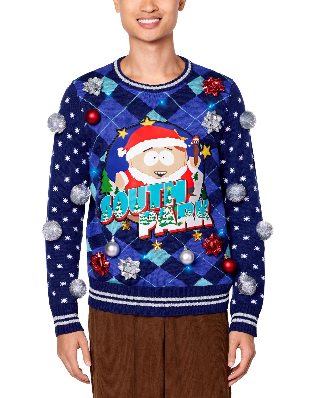 Light-Up South Park Cartman Greeting Card Christmas Sweater