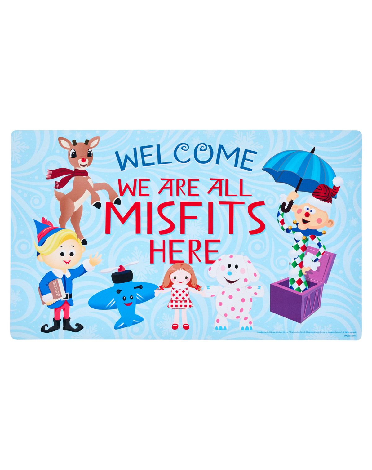 We Are All Misfits Here Doormat - Rudolph the Red-Nosed Reindeer
