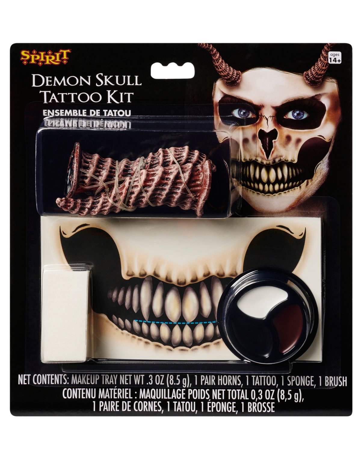 Demon Skull Tattoo and Horns Kit
