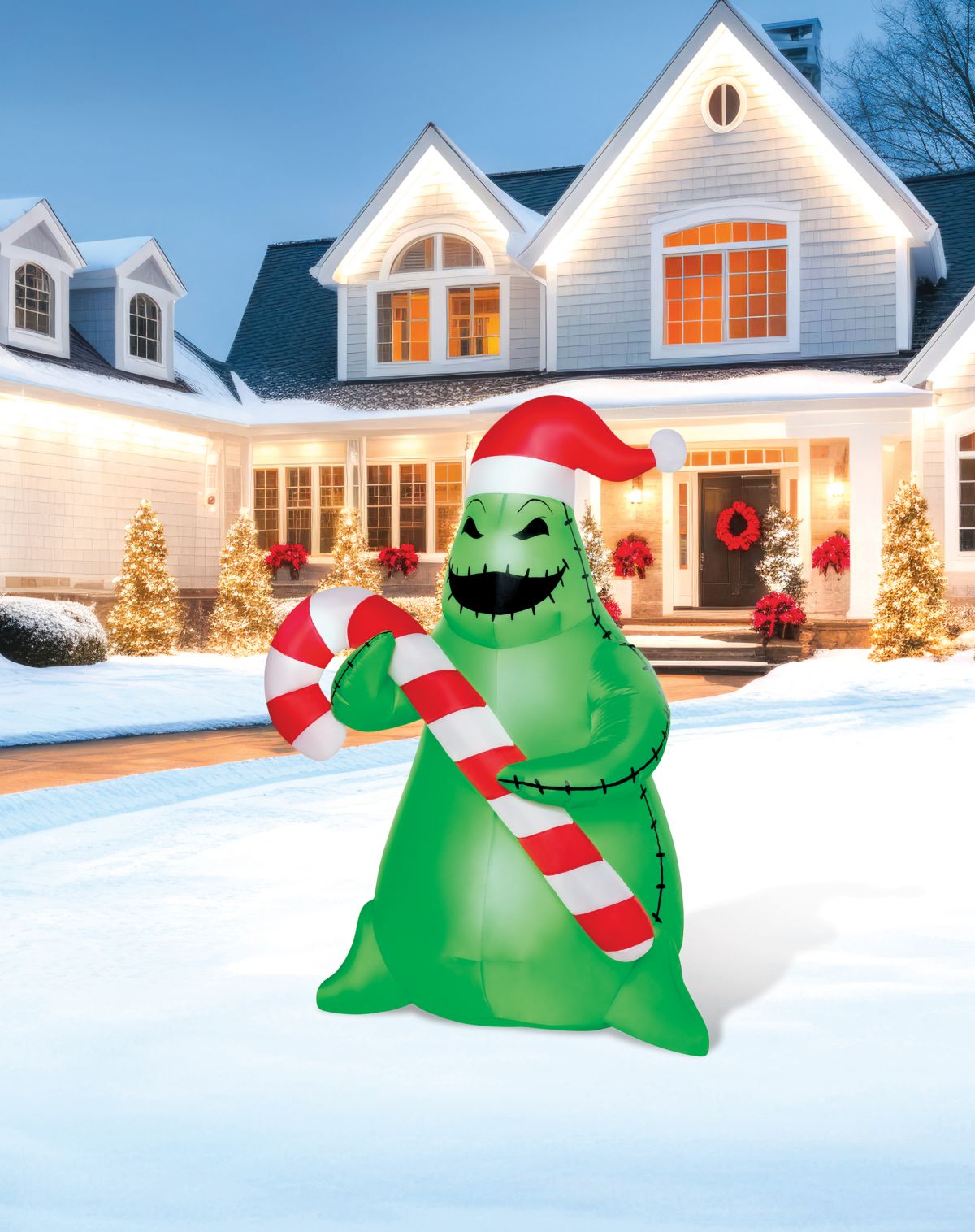 4 Ft 2 In Light-Up Oogie Boogie Candy Cane Inflatable Decoration u2013 The Nightmare Before Christmas