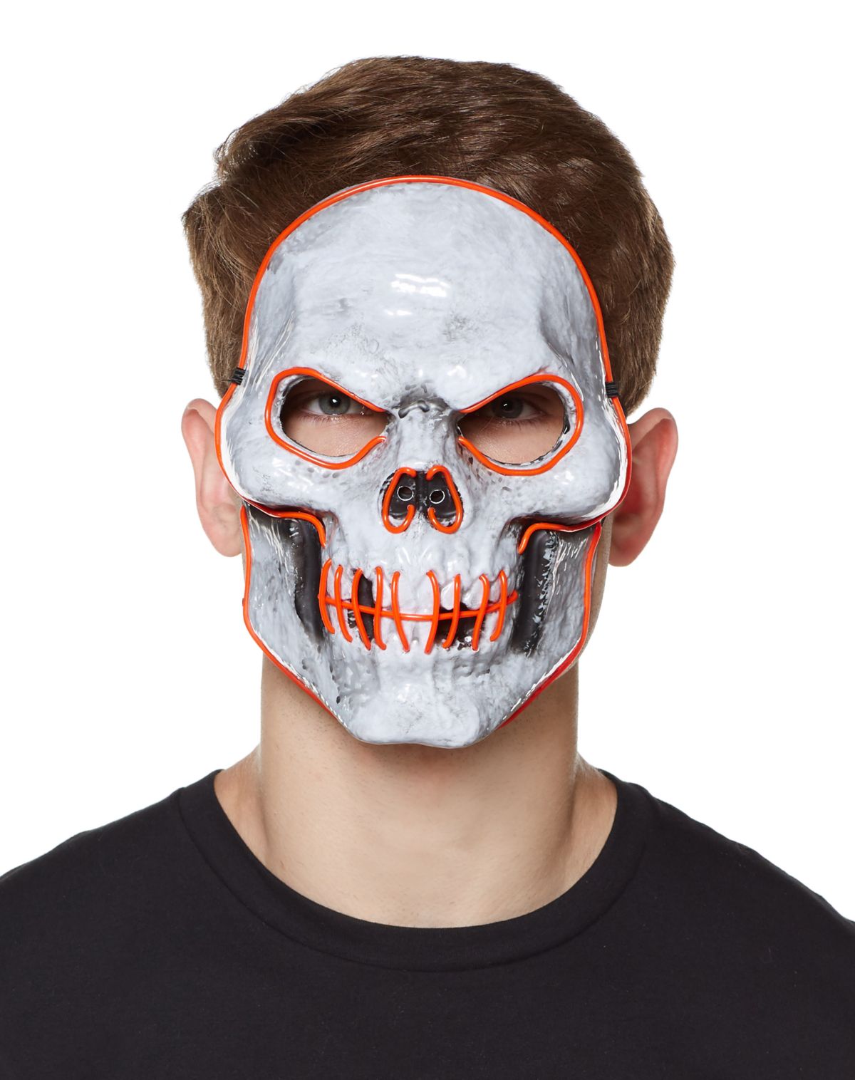 Doom EL Wire Light-Up Skeleton Half Mask