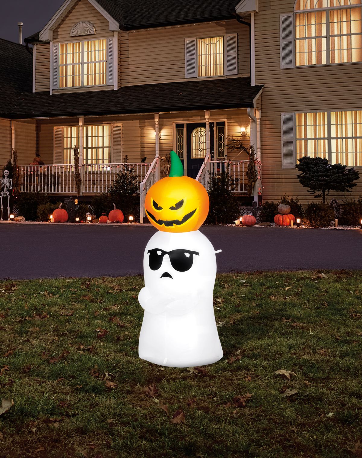 4 Ft Ghost and Pumpkin Inflatable Decoration