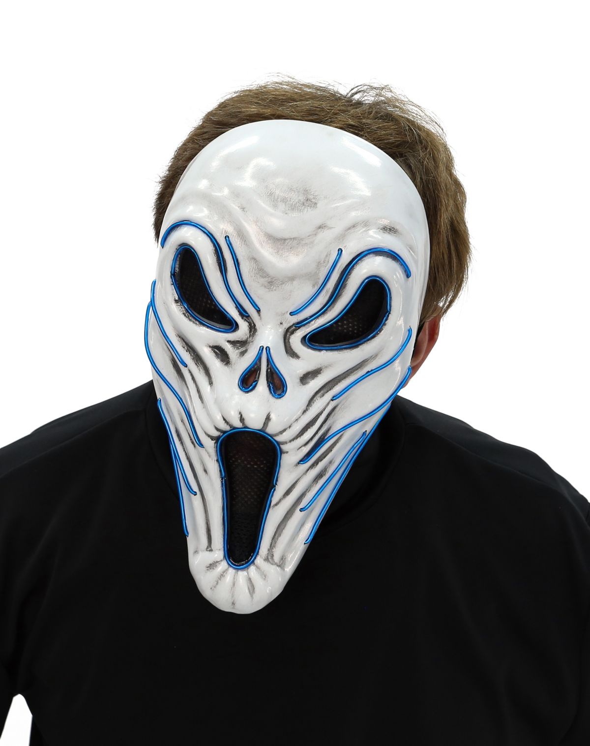 Light-Up EL Wire Phantom Half Mask