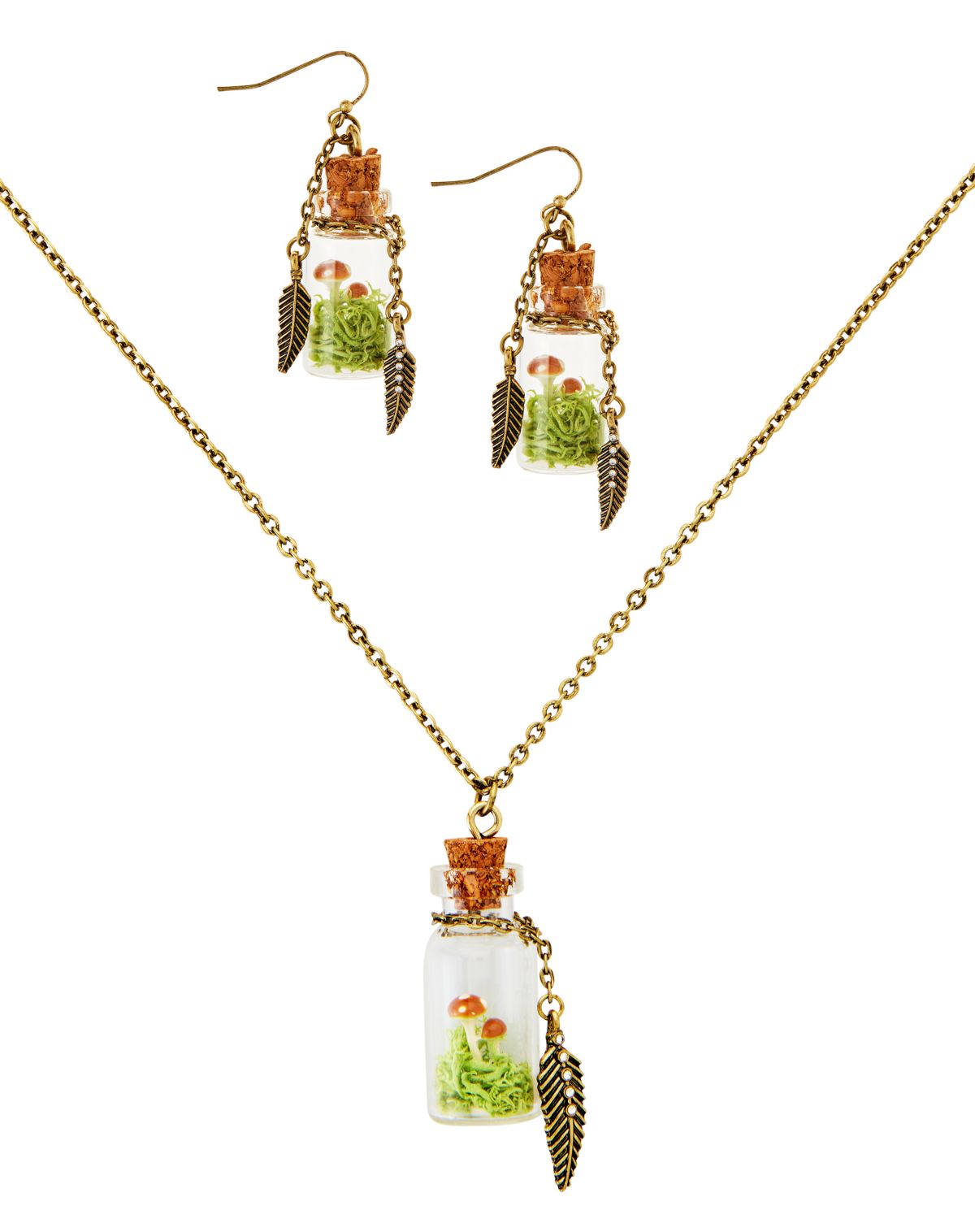 Mushroom Bottle Jewelry Set
