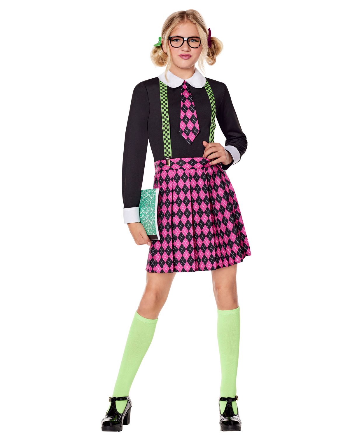 Kids Neon Misfit Nerd Costume