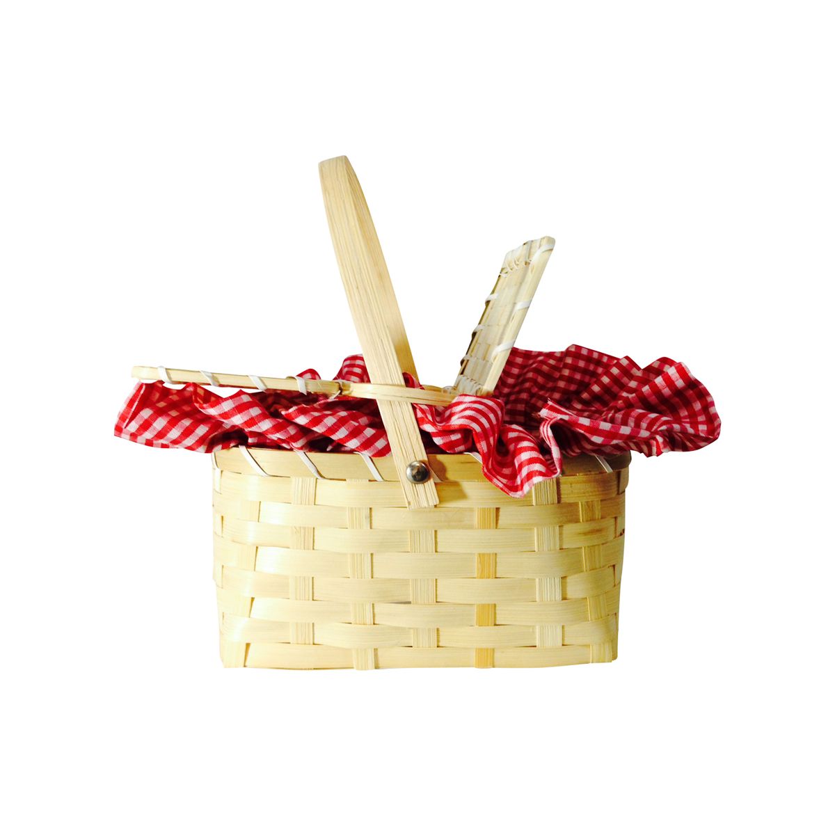 Red and White Gingham Basket
