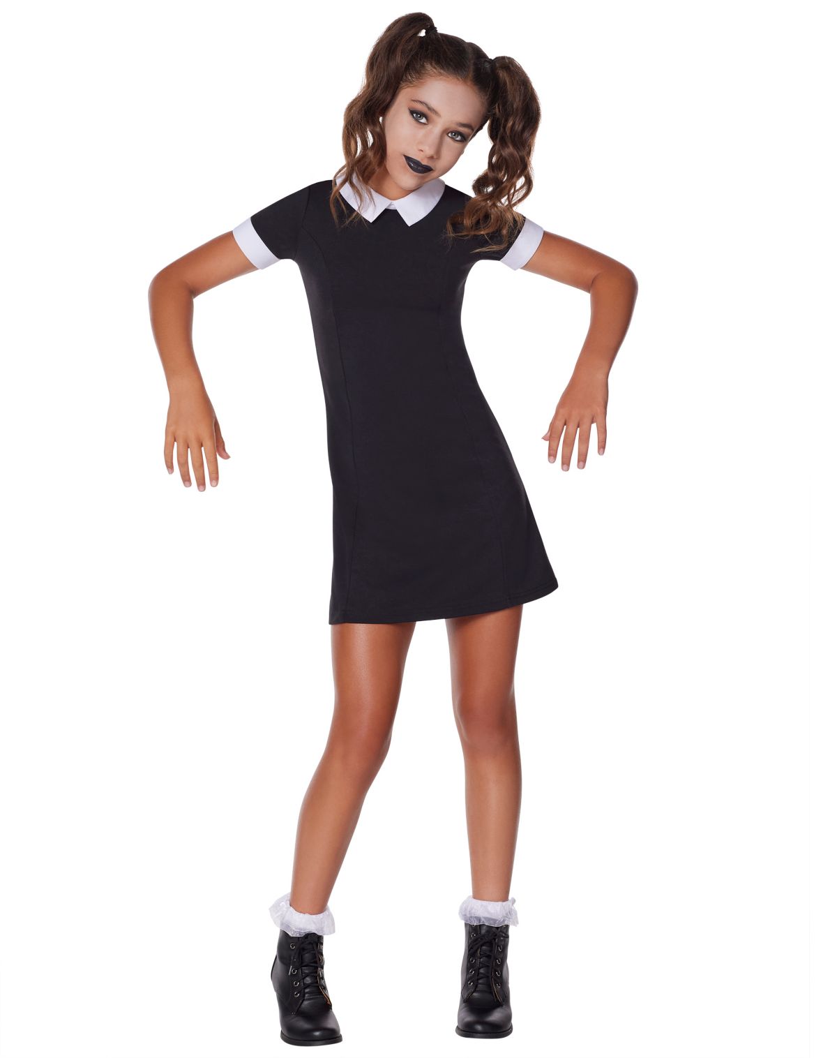 Kids Black and White Peter Pan Collar Dress