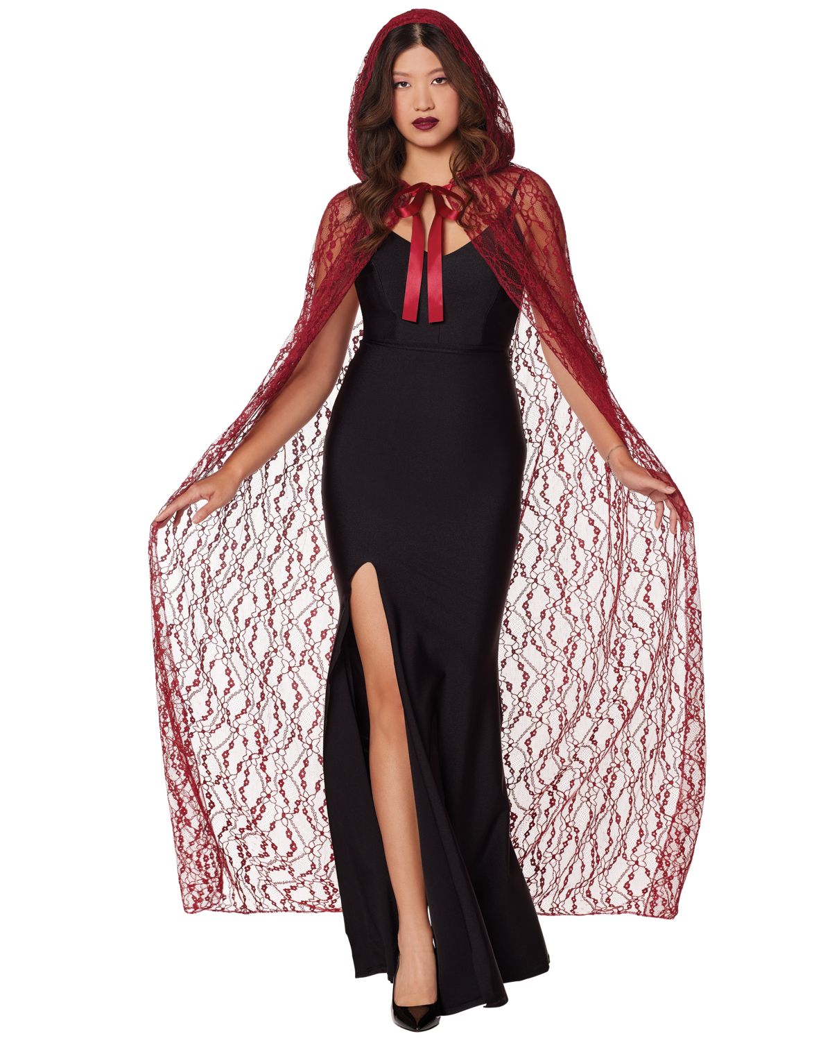 Adult Burgundy Lace Cape