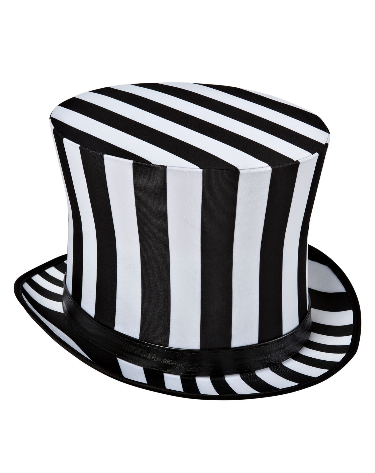 Black and White Striped Top Hat