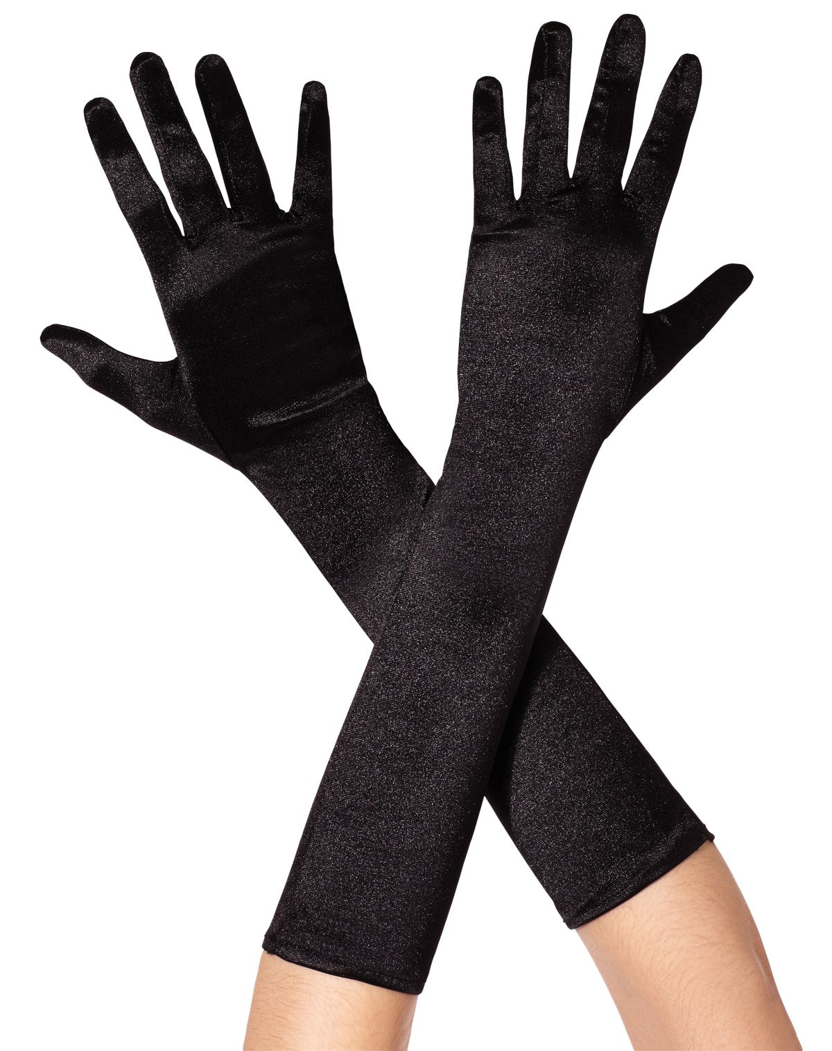 Black Satin Gloves