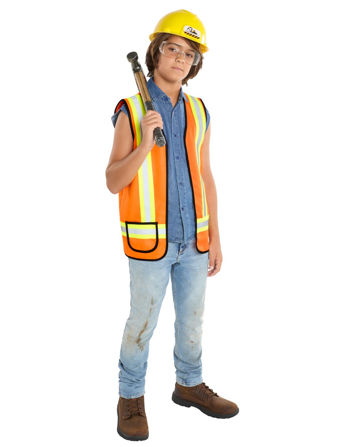 Kids Construction Worker Costume Kit