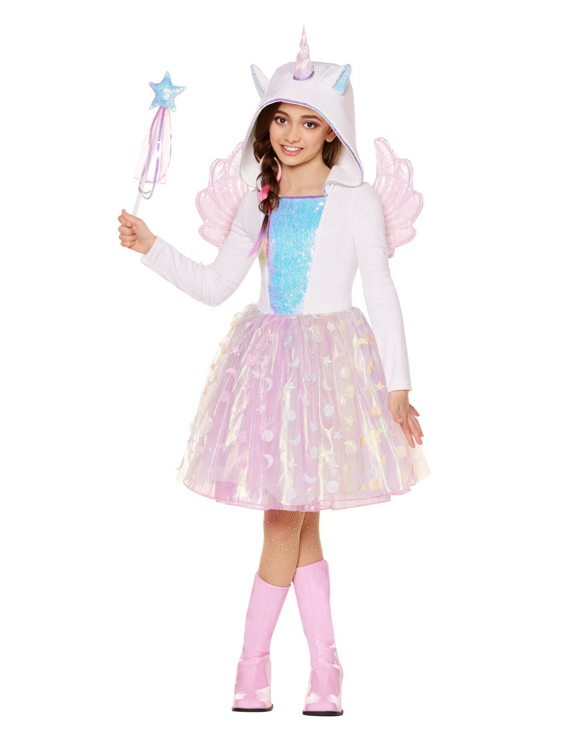 Kids White Unicorn Dress Costume