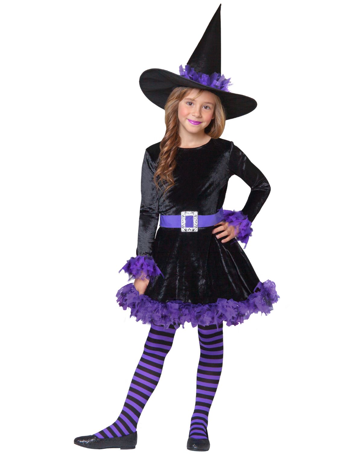 Kids Purple Shredded Witch Costume