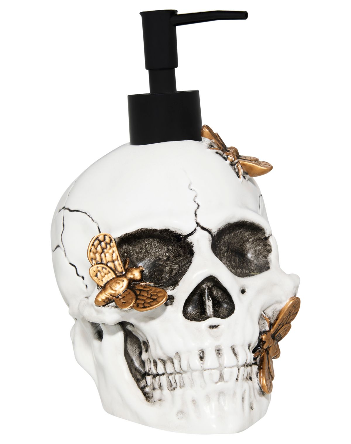 Moth Covered Skull Soap Dispenser