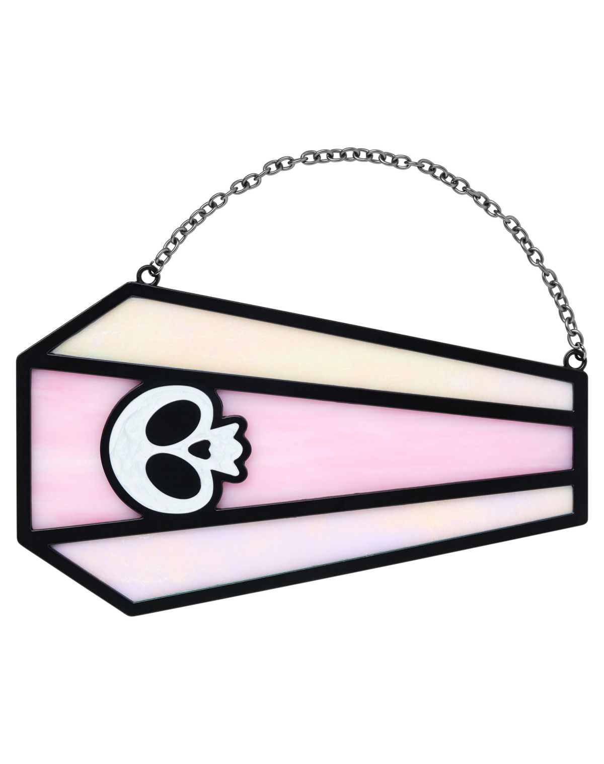 Pink Skull Coffin Suncatcher