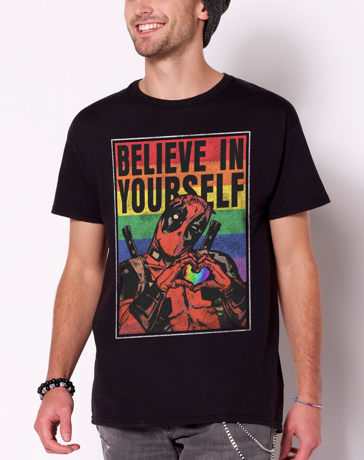 Believe In Yourself Rainbow Deadpool T Shirt