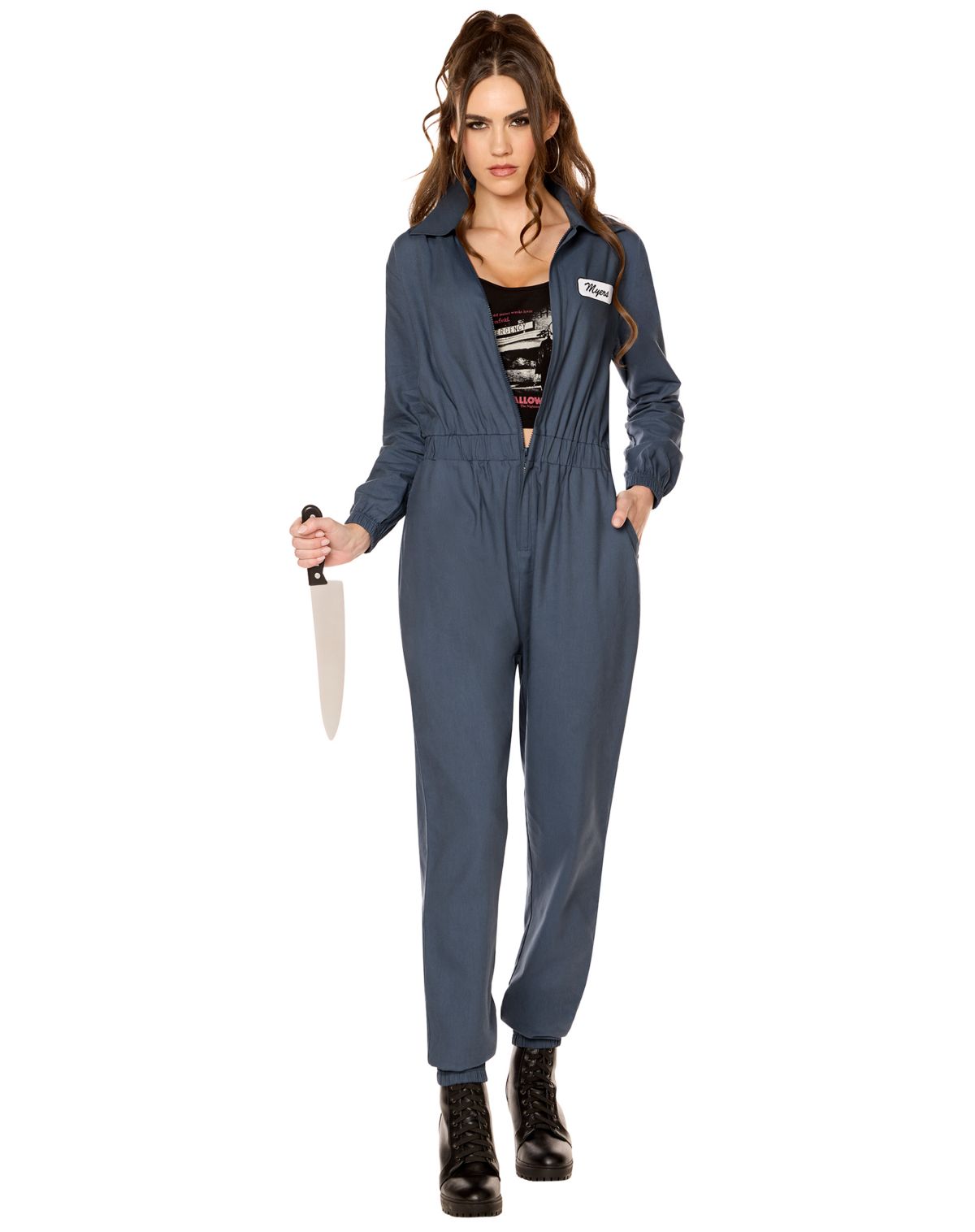 Adult Michael Myers Jumpsuit with Crop Top Costume - Halloween II