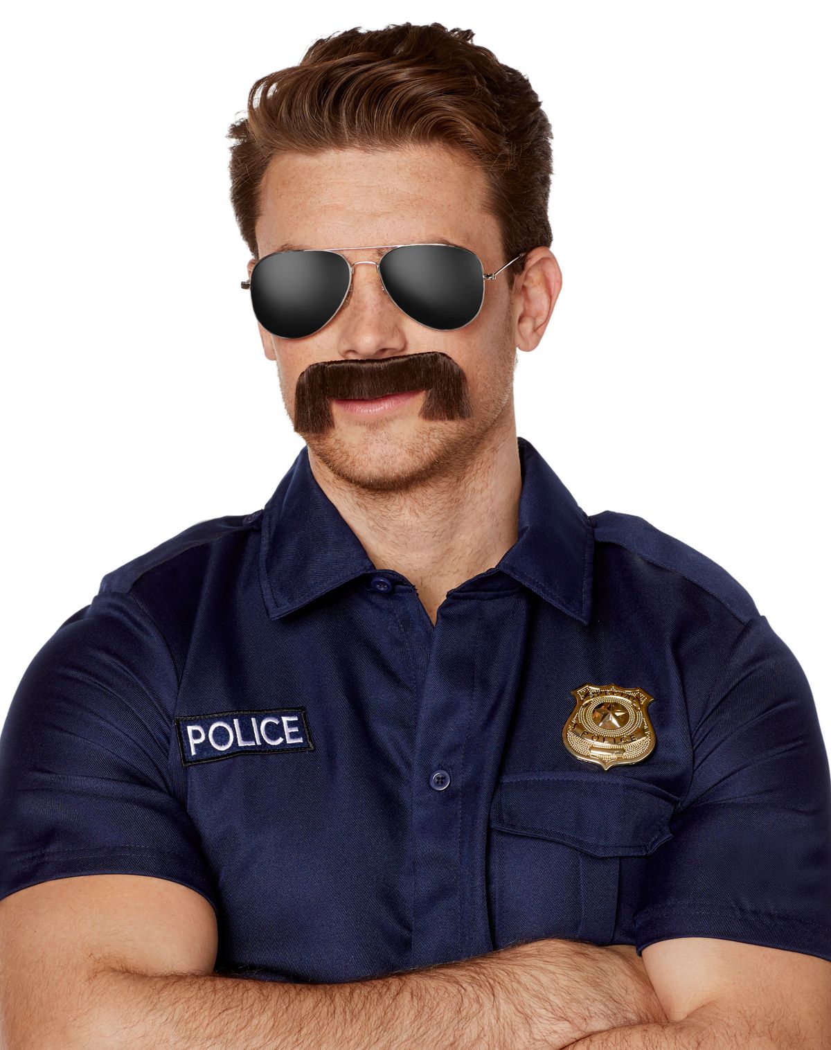 Brown Cop Mustache