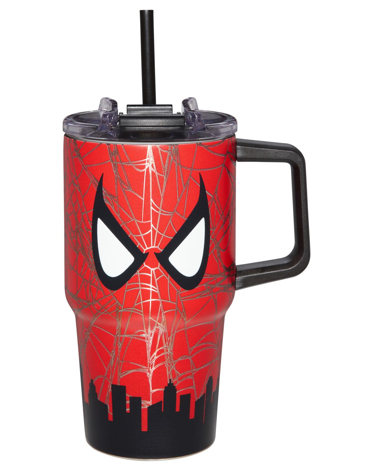 Spider-Man Mask Skyline Travel Tumbler with Straw - 20 oz.