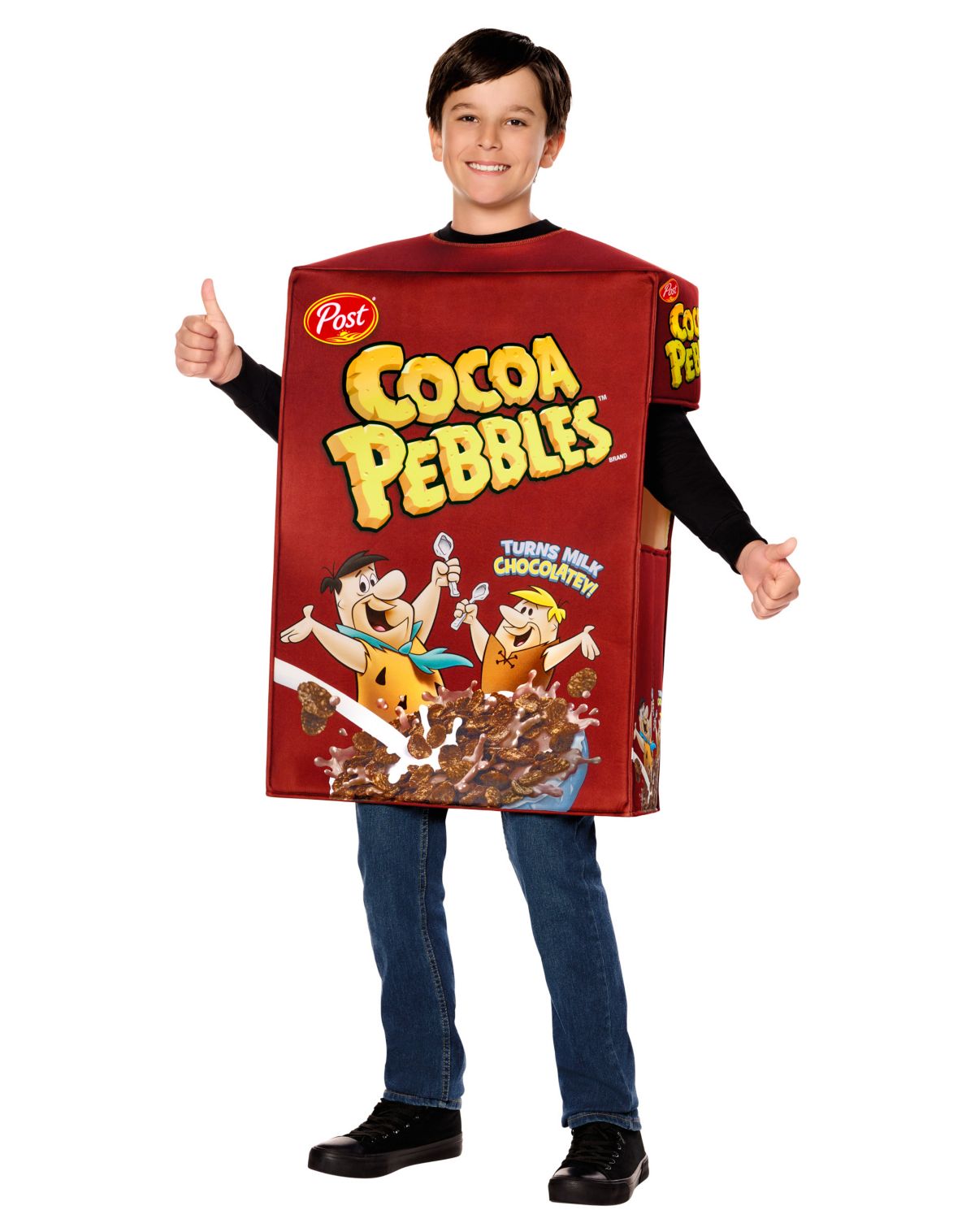 Kids Cocoa Pebbles Cereal Box 3D Costume