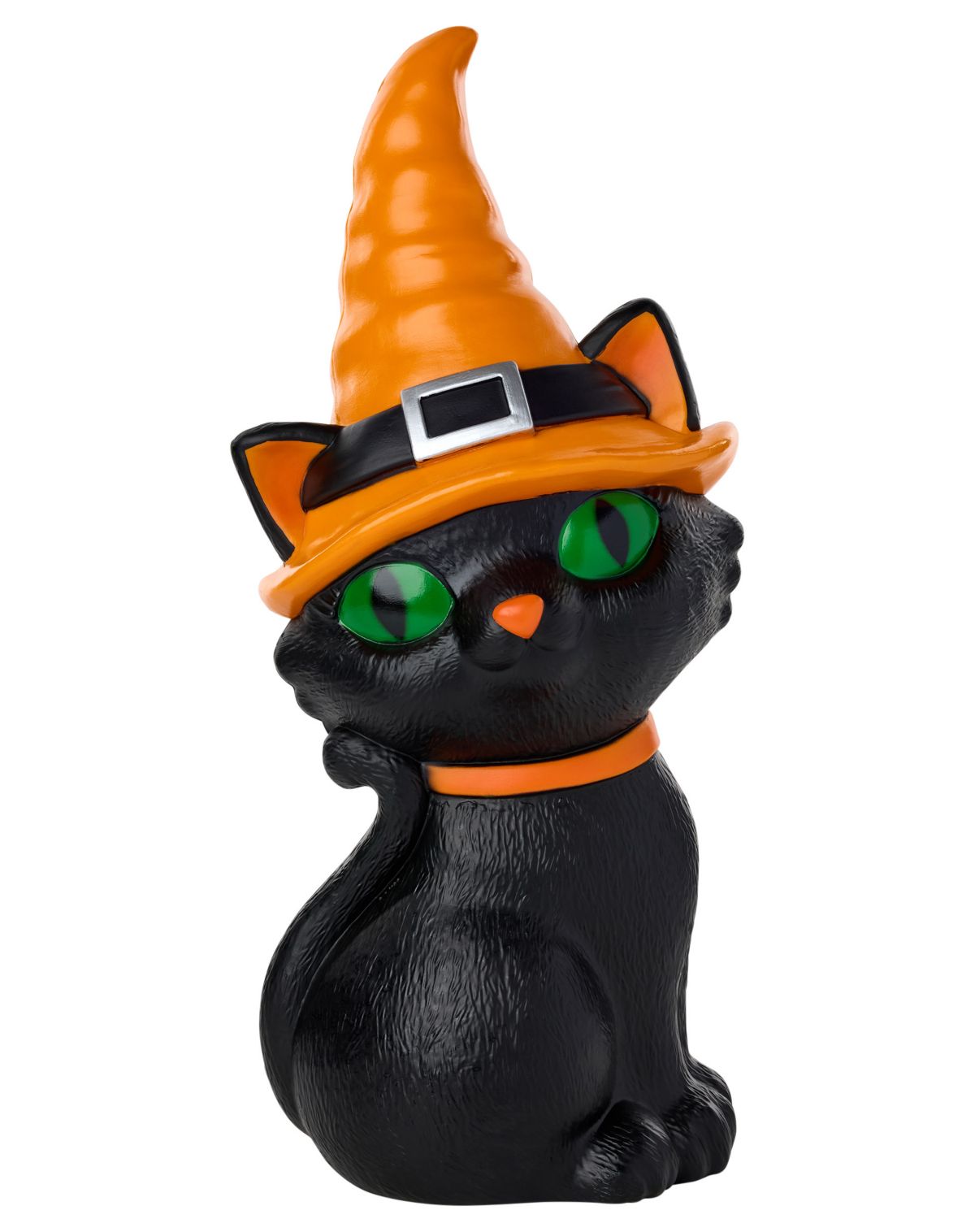 9.6" Light-Up Blow Mold Witch Cat"