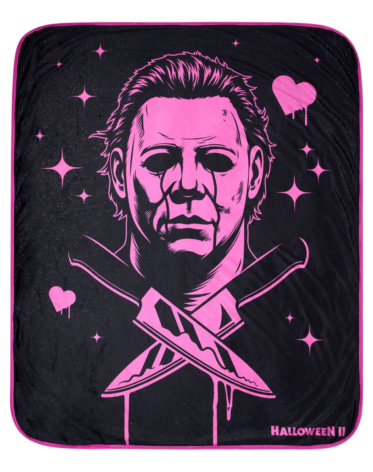 Michael Myers Heart Glasses Fleece Blanket - Halloween