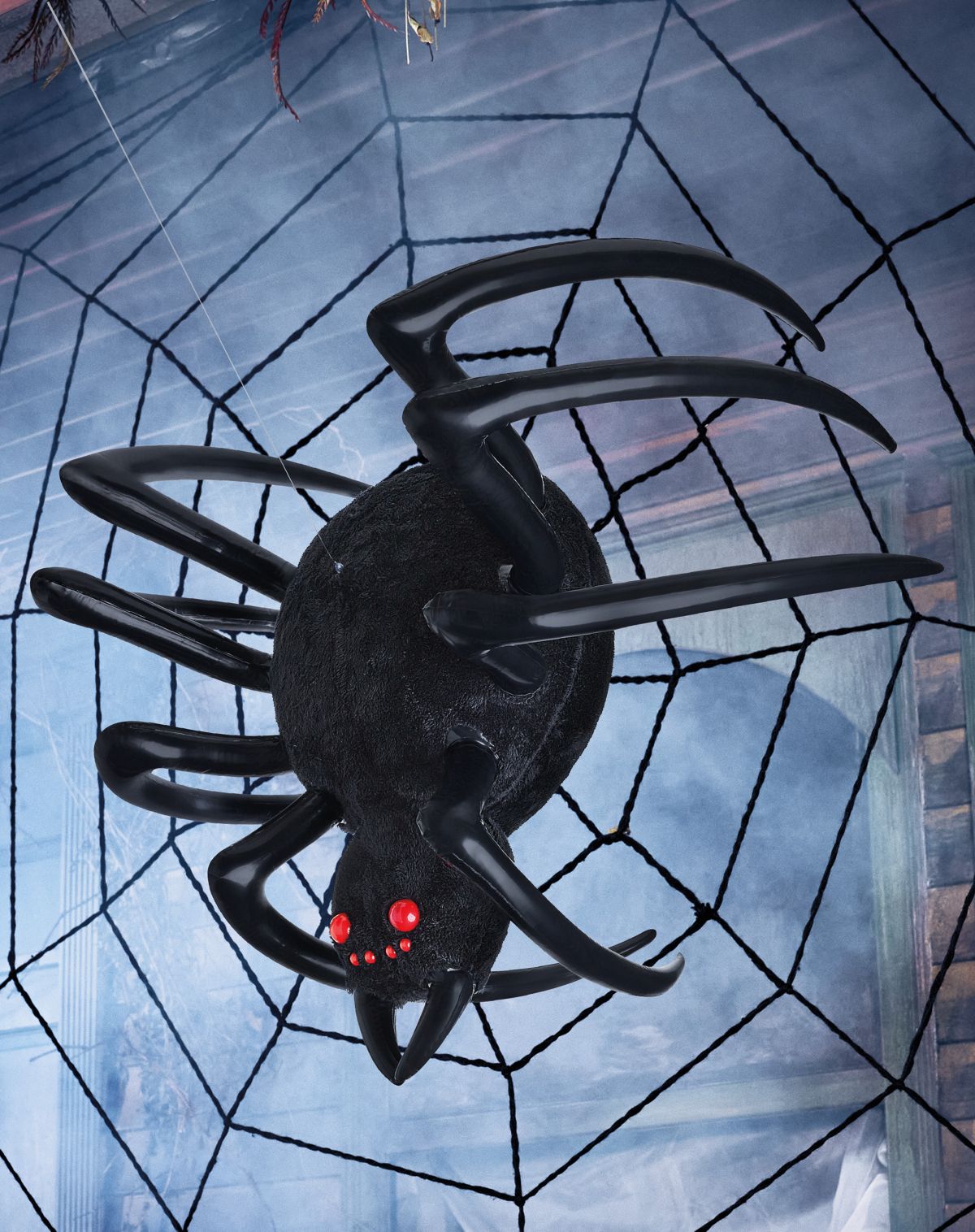 4 Ft Hanging Inflatable Furry Spider