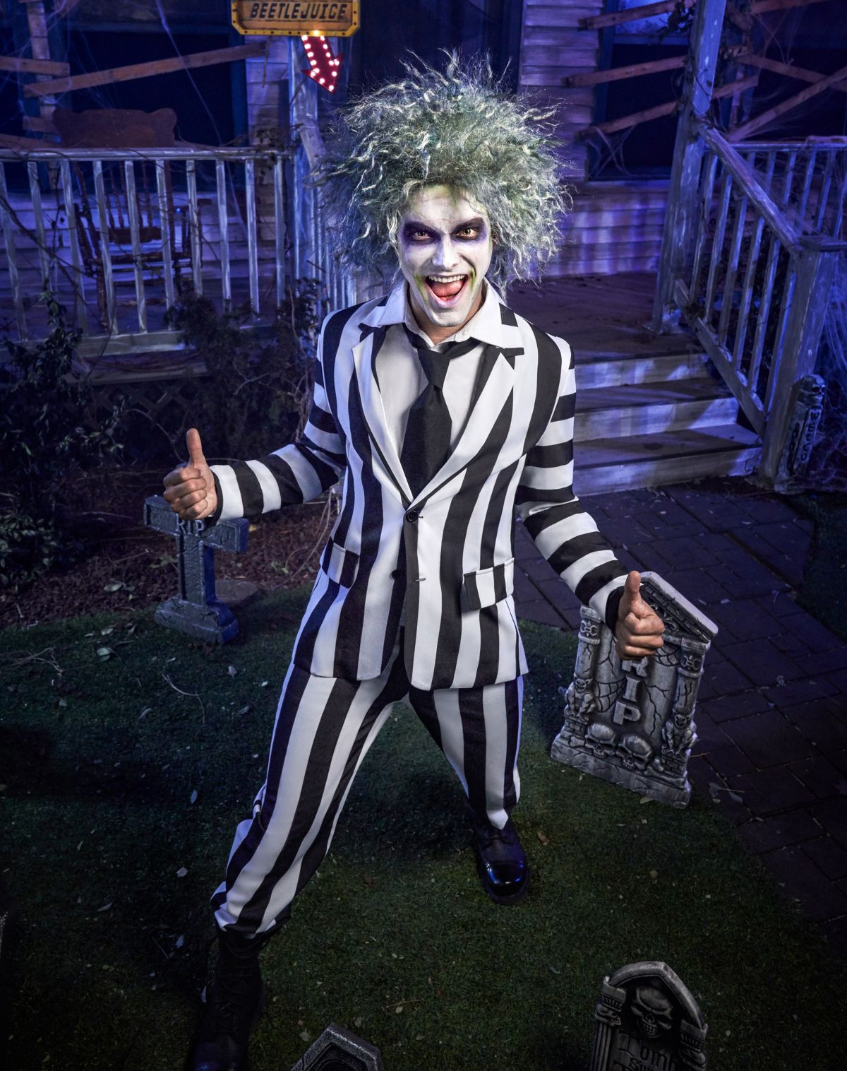 Adult Beetlejuice Striped Suit