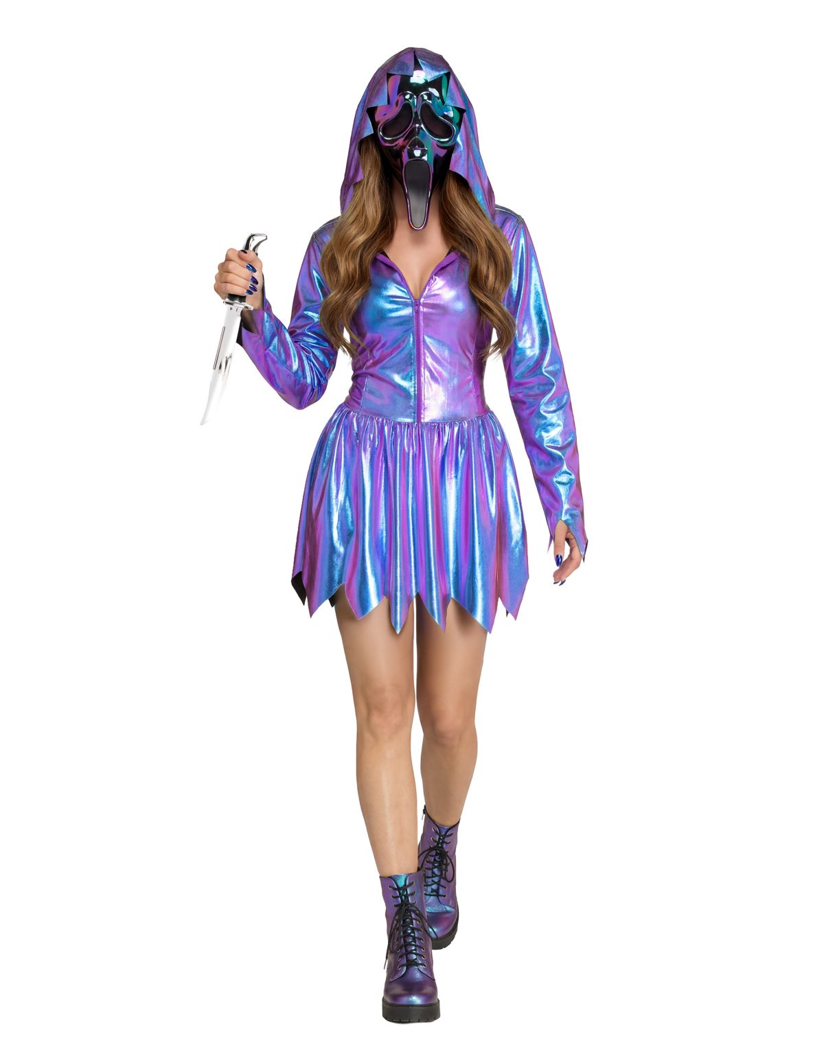 Adult Chrome Ghost Face Dress Costume