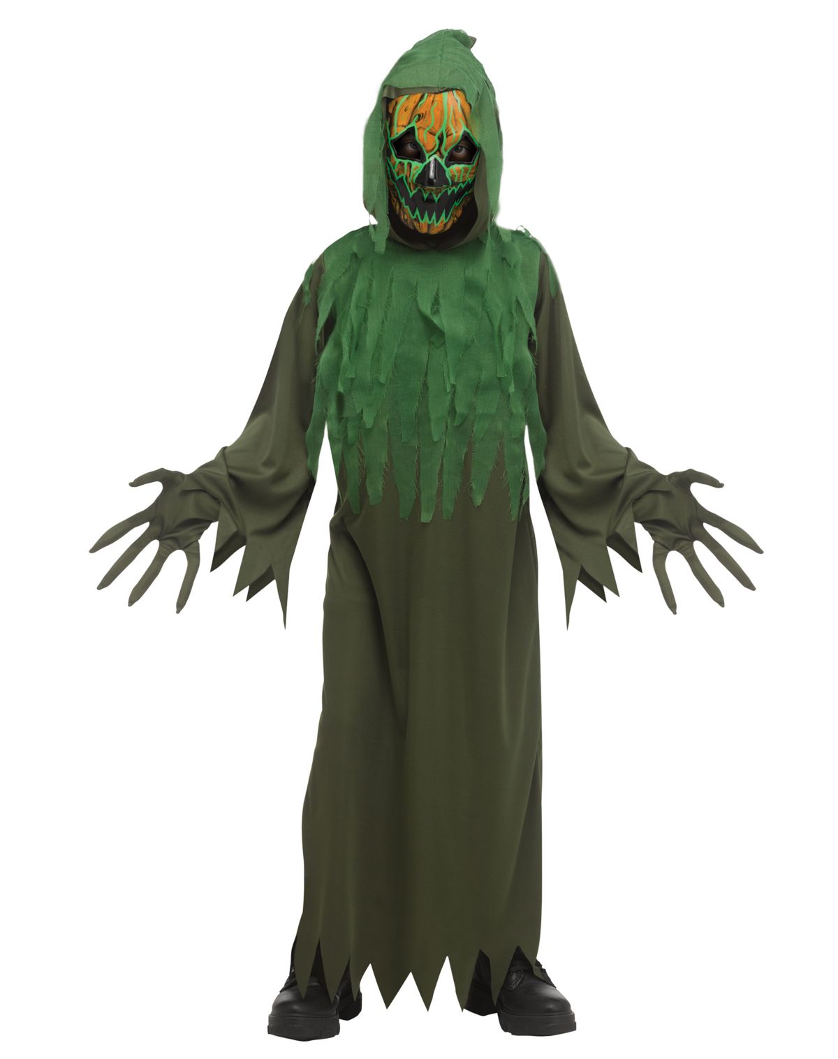 Kids Electro Pumpkin Scarecrow Costume