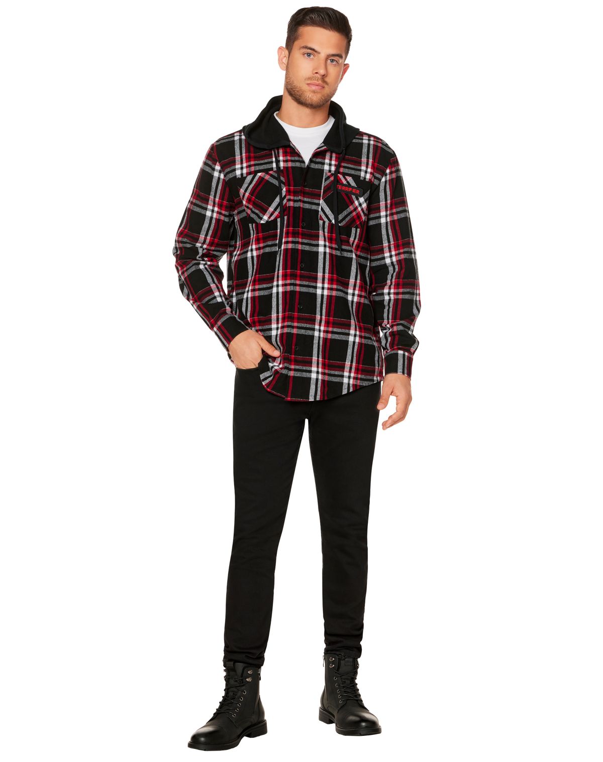 Adult Art the Clown Hooded Flannel - Terrifier