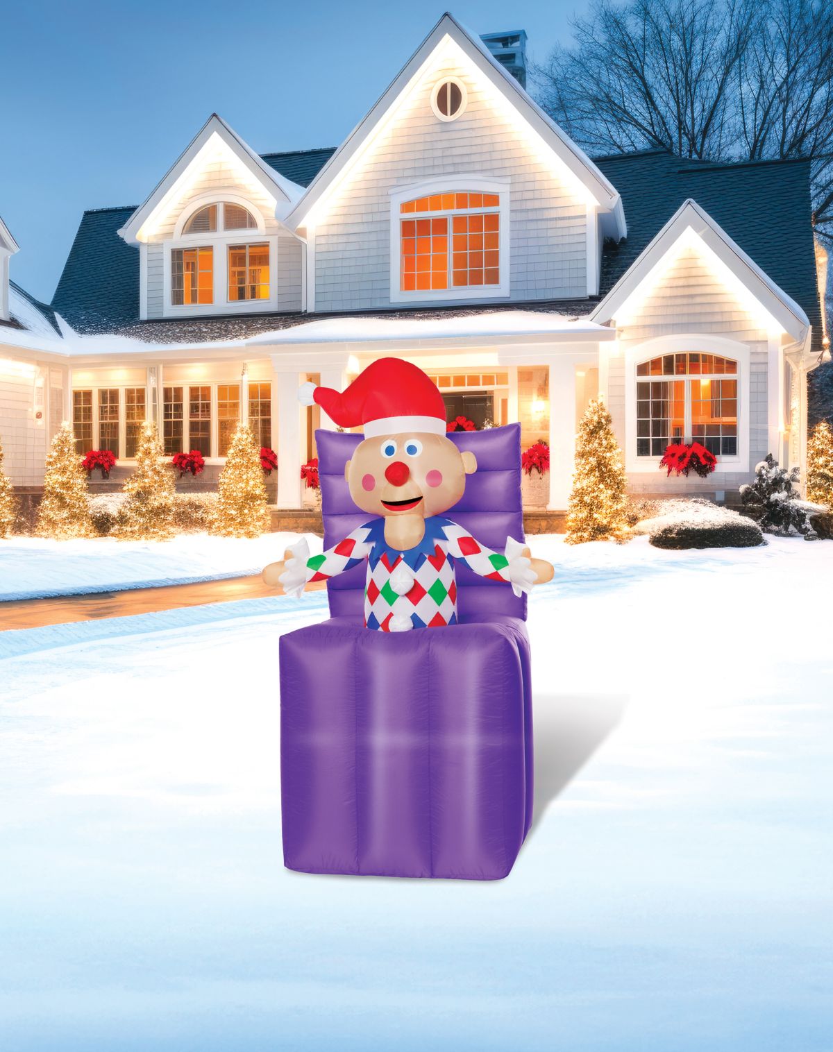 4 Ft 11 In Light-Up Charlie-in-the-Box Animated Inflatable Decoration - Rudolph the Red-Nosed Reindeer