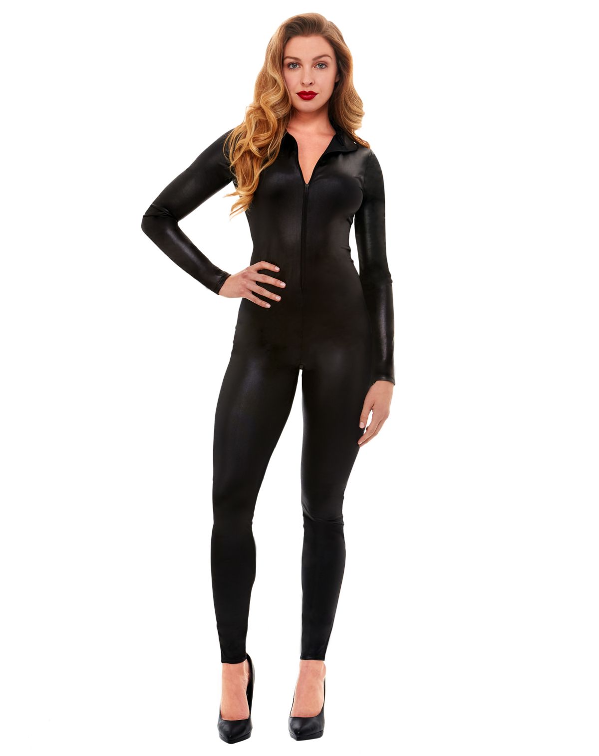 Black Wetlook Catsuit