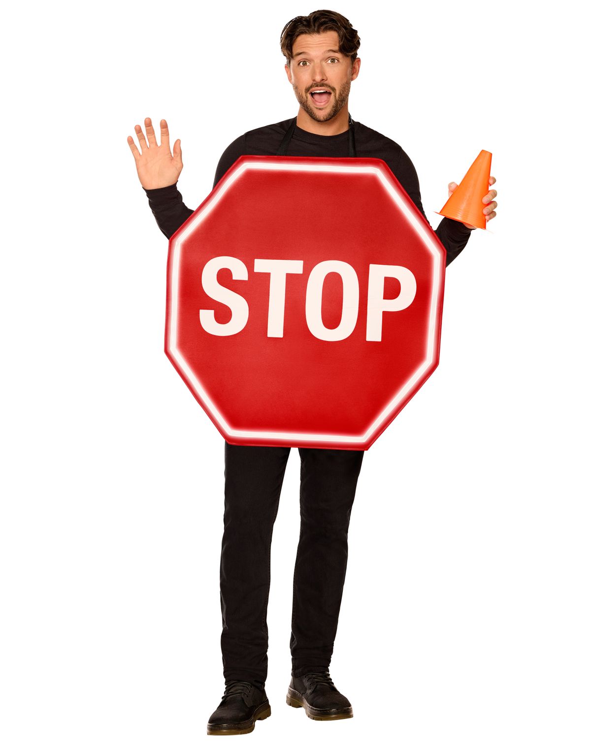 Adult Light-Up Stop Sign 3D Foam Costume