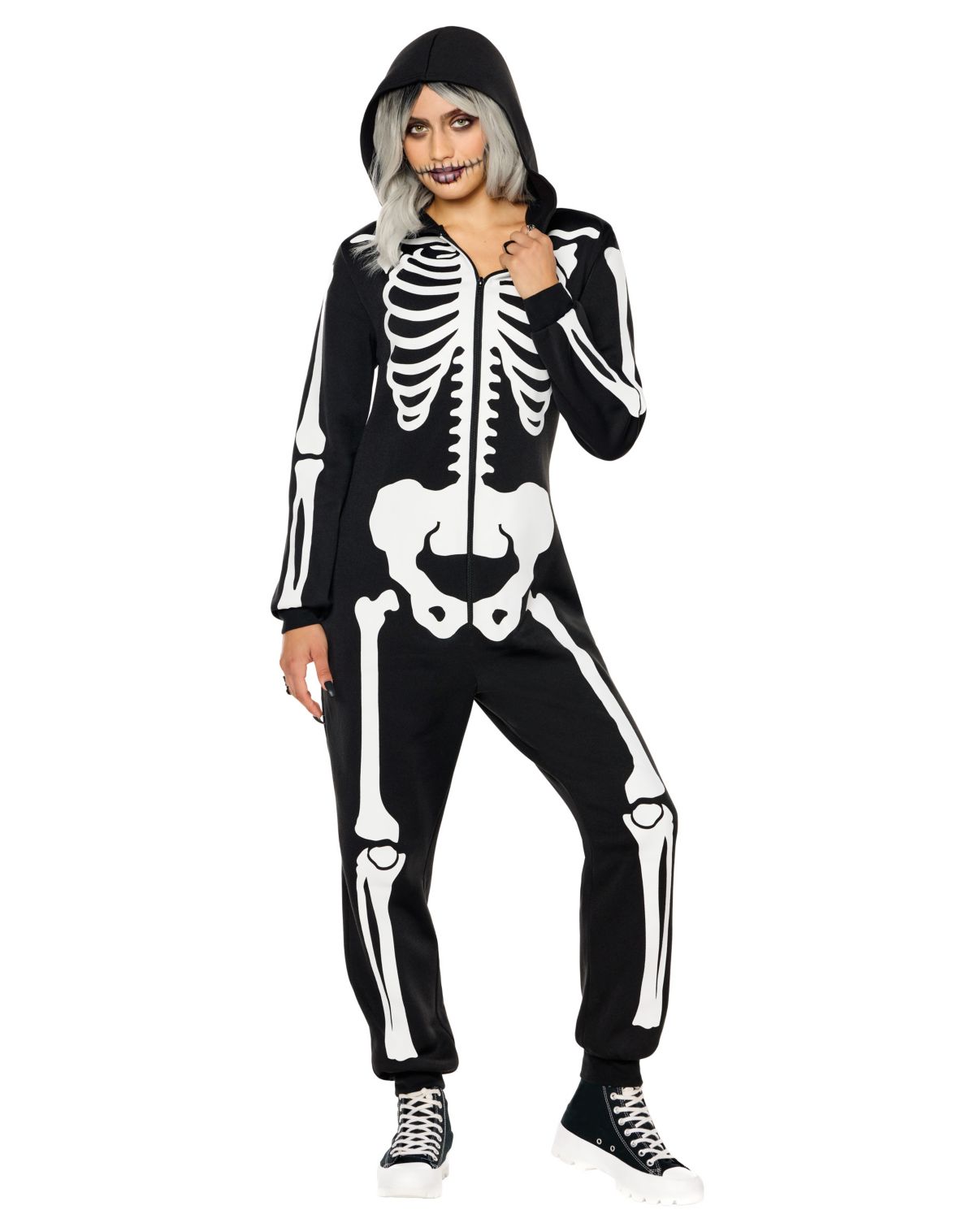 Adult Skeleton Jumpsuit Costume
