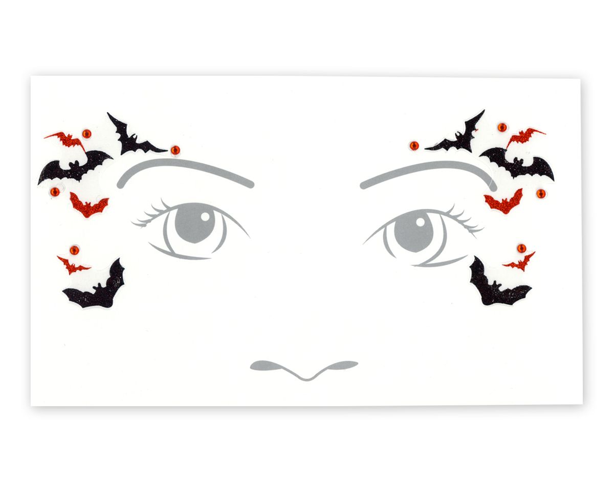 Kids Vampire Face Tattoo Decal