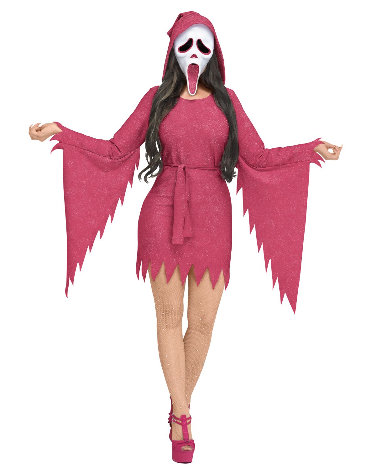 Adult Ghost Face Pink Bling Dress Costume