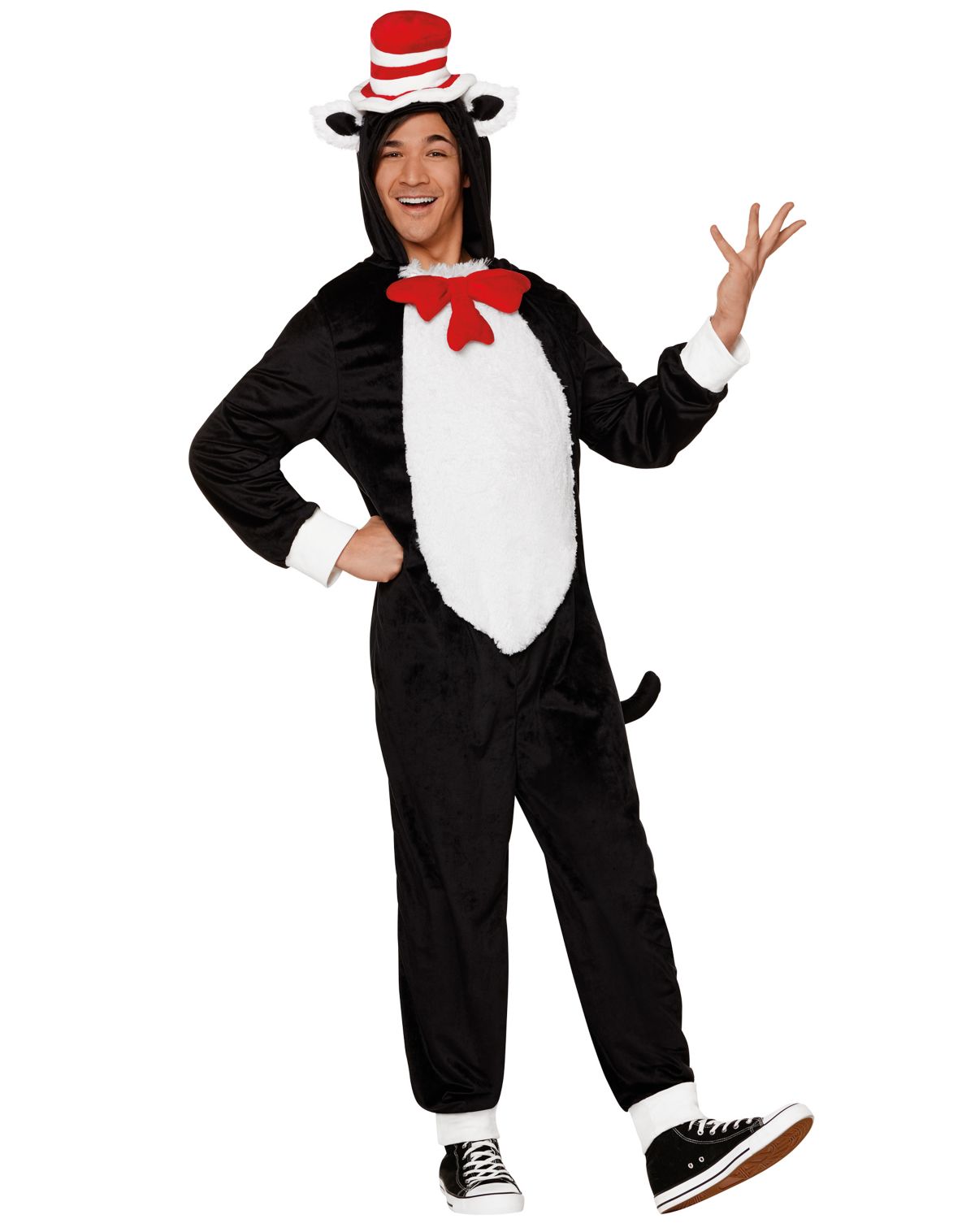 Adult The Cat in the Hat Jumpsuit Costume