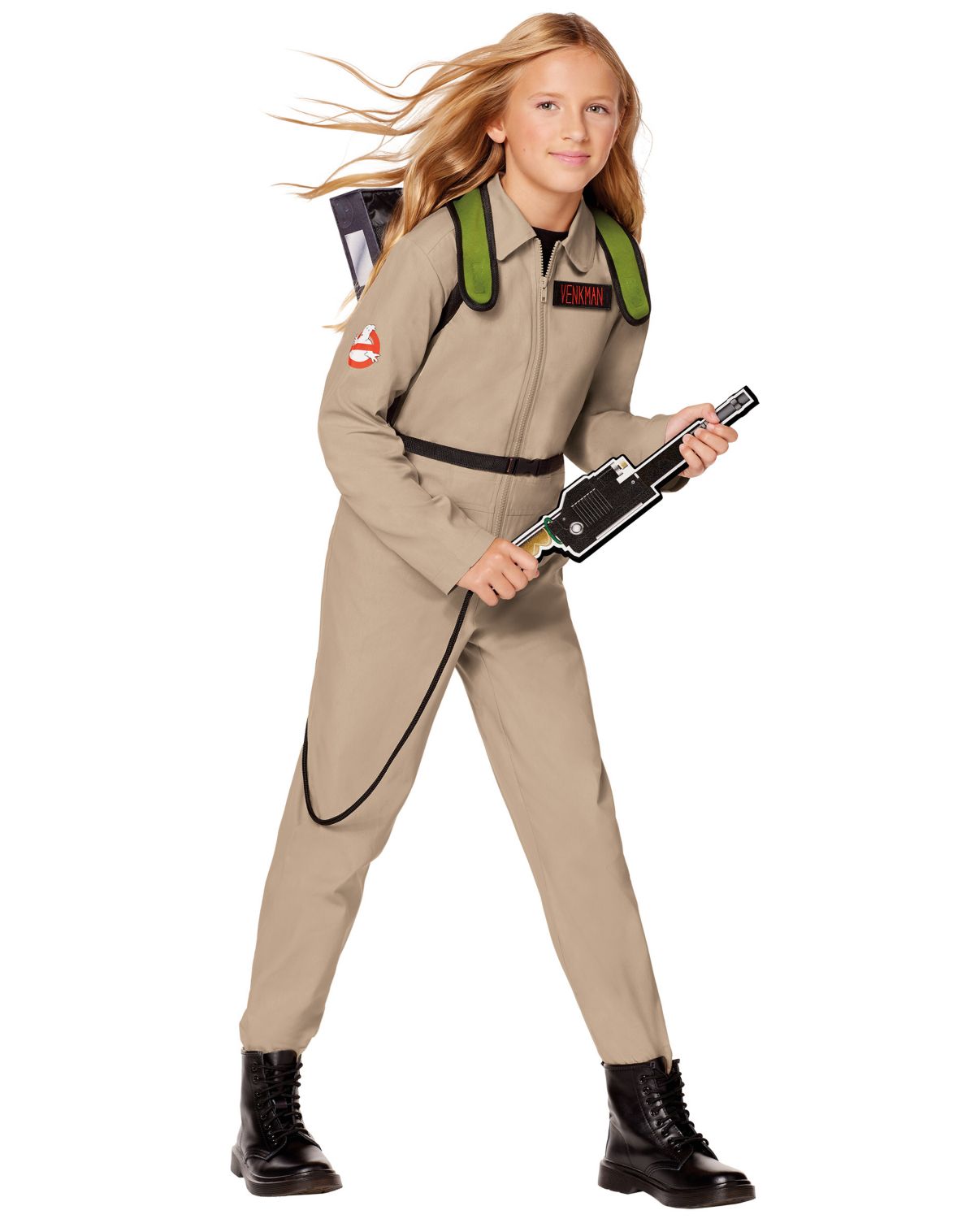Kids Ghostbusters Girls One Piece Costume with Proton Pack - Ghostbusters Classic