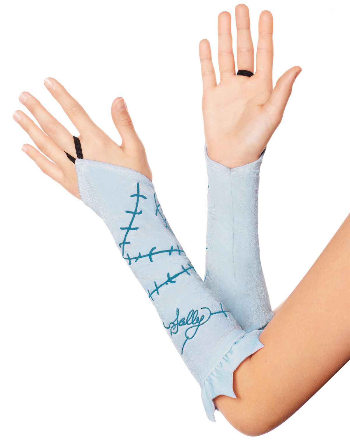 Kids Sally Ruffle Fingerless Gloves - The Nightmare Before Christmas